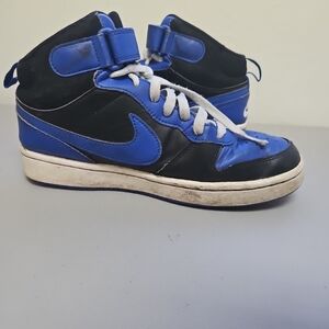 Nike Court Borough Black and Blue Sneakers High-Top Design